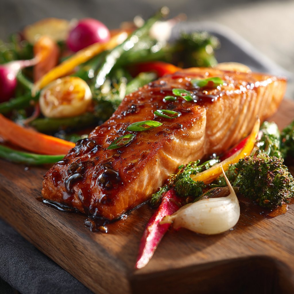 Miso Glazed Salmon and Veggies