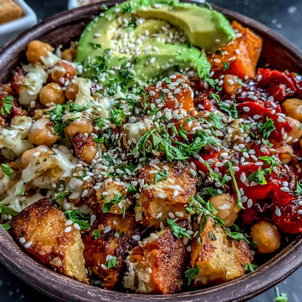 Roasted Sweet Potato and Chickpea Bowls