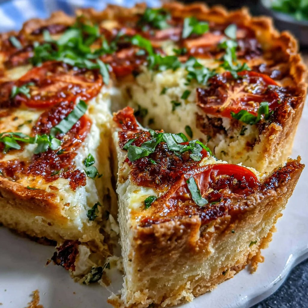 Savory Tomato Basil Quiche