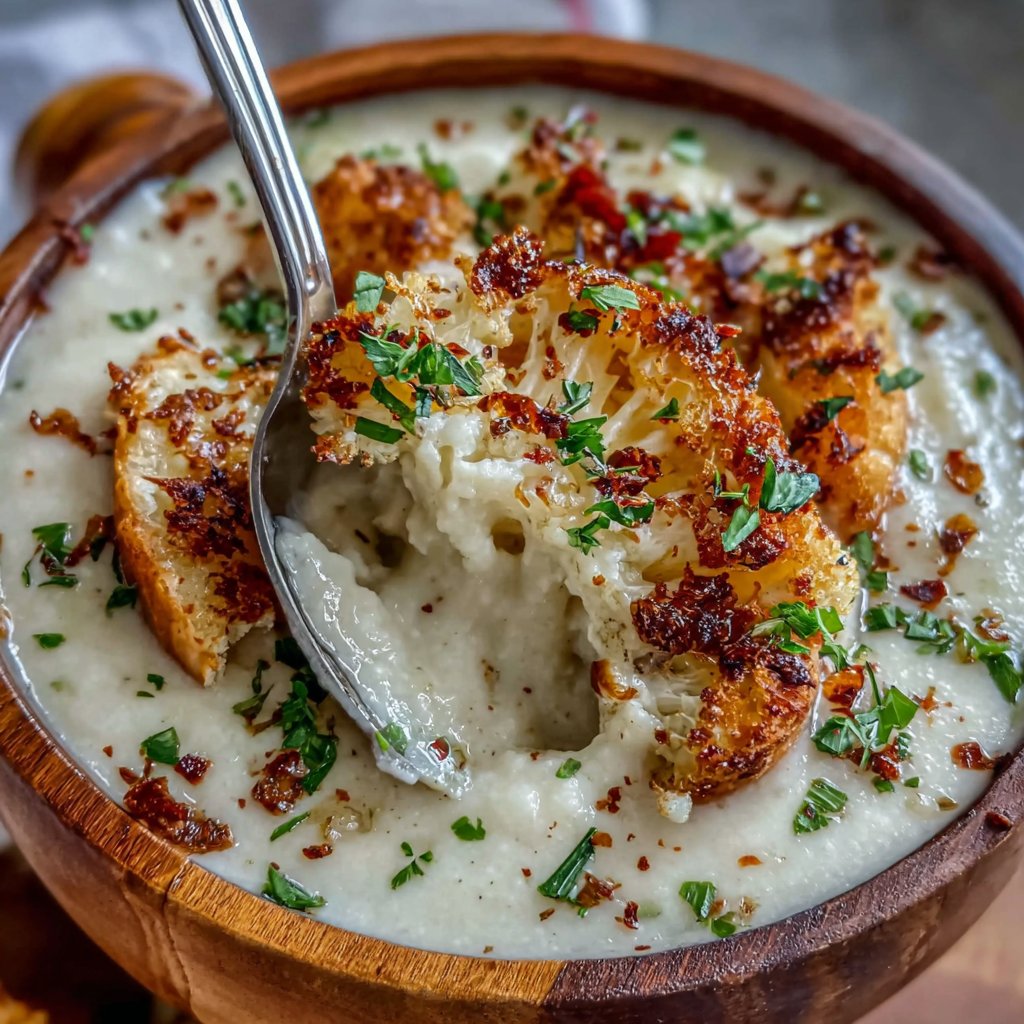 Creamy Roasted Cauliflower Soup